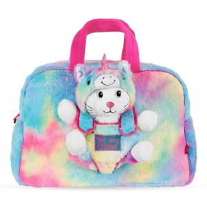 PERLETTI Sac &agrave; Dos Licorne Kawaii pour Fillette 3 4 5 6 Ans - Sac roulettes Sport avec Peluche Chaton Chat Amovible Fille Enfant &Eacute;cole Maternelle - Sac de Voyage Doux (Sac de Sport) (PERLETTI, neuf)