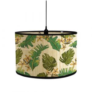 FANSU Abat-Jour en Tissu Classique Tambour Abat-jour, Vert Plante Remplacement Abat, Jour Fait à la Main pour Lampe de Table Suspension Lampe de Chevet Lampadaire Cylindre (Jaune,30x30x20cm) (JINBO, neuf)