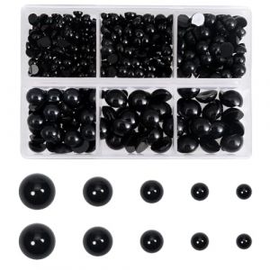 TOAOB Lot de 500 yeux ronds en plastique noir pour poup&eacute;e - 4 mm, 5 mm, 6 mm, 8 mm, 10 mm - Pour animaux en peluche, amigurumis, crochet et ours (uktoaob, neuf)