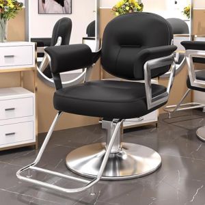 PA-DABAOO Fauteuil De Coiffure Pour Barbier, Fauteuil De Salon Avec Pompe Hydraulique, Fauteuil De Shampoing Multifonction Pivotant À 360 Degrés, Équipement De Beauté Pour Spa,Noir (Panda-Dabaoo, neuf)
