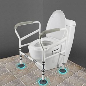 Cadre de S&eacute;curit&eacute; pour Toilettes, Accoudoirs de Toilettes, Barre WC pour Handicap&eacute;, S'adapte &agrave; n'importe quelle toilette, Pinces rotatives &agrave; 360&deg;, Barre d'Appui Toilette, Armature de toilettes (LastTool, neuf)