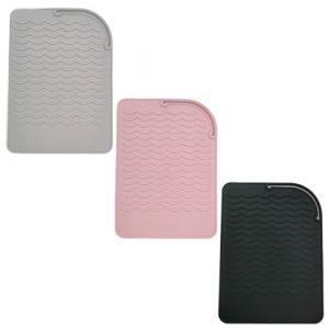 KOLZEMV 3 Grand Tapis Pochette Resistant a la Chaleur de Silicone Pour Boucleur a Cheveux, Lisseur Vapeur, Seche Cheveux, fer a Boucler,fer a Lisser, Brosse Chauffante Lissante de Voyage Professionnel (ZHAO CI YK, neuf)