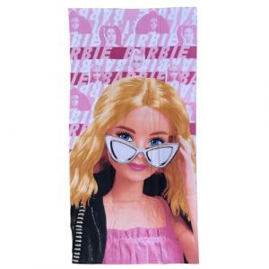 CARTOON Serviette de plage Barbie serviette en microfibre polyester pour enfants 245 gsm taille 70 x 140 cm plage piscine (Massi s.r.l., neuf)