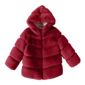 Manteaux en Fausse Fourrure Fille Hiver Veste en Fausse Fourrure pour Enfants Filles en Fausse Chaude Vestes à Capuche Blouson d'hiver Manteaux et Blousons Ado Chaude en Peluche pour 2-13 Ans (⭐⭐⭐⭐⭐AEGJEGVD⭐⭐⭐⭐⭐, neuf)