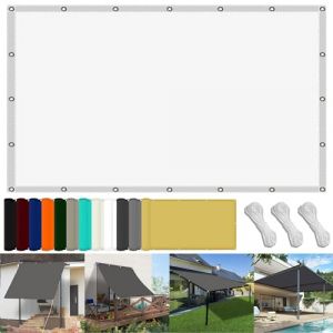 Chaleur Net Ombrage pour Tonnelle 80 x 600 cm Tissu Polyester UV Protection avec Oeillets Toiles D'Ombrages pour Piscine Voitures Camping Et Patio, Blanc (LvLiangShiLiShiQuYiGeDianZiShangWuYouXianGongSi, neuf)