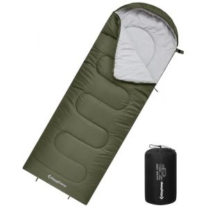 KingCamp Sac de Couchage Adulte Sac de Couchage Ultra Léger 3-4 Saisons Sleeping Bag Camping et Randonnée avec Capuche Compact Duvet Grand Froid pour Camping Trekking Voyage Hiking Extérieur (FamilyCamping EU, neuf)