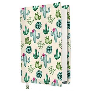 Couverture de livre - Couverture de livres durs pour livre, tissu lavable,imperméable,protecteur de livre - rembourré (Cactus M) (MOSSO ACCESSOIRE, neuf)