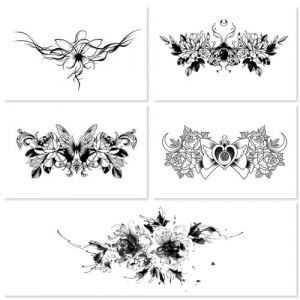 Autocollant de tatouage papillon à base de plantes, faux tatouage durable for femme, Art de la poitrine, faux tatouage temporaire, imperméable, autocollants de tatouage temporaire, autocollants de tat (FJJBMSSCED-US, neuf)