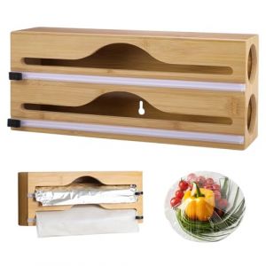 imposyu Distributeur Papier Aluminium et Film Distributeur Film Alimentaire 33x14x7cm Distributeur de Film Plastique Film Coupe-Capsule pour Tiroir de Cuisine (ZGtech, neuf)