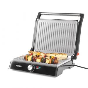 Petra Grill Panini &Eacute;lectrique XL 180&deg;, Machine &agrave; Panini et Appareil Croque Monsieur 2-en-1, Plaques Antiadh&eacute;sives Marblestone, Double Surface de Cuisson Sans Huile pour Viande/L&eacute;gumes (EDAXO, neuf)