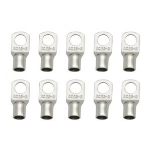 Lot de 10 cosses de câble tubulaire M8, 25 mm², cosses à anneau, en cuivre étamé non isolé SC25-8, cosses de câble tubulaires pour câbles de batterie de voiture (HengShuiWeiLiShangMaoYouXianGongSi, neuf)