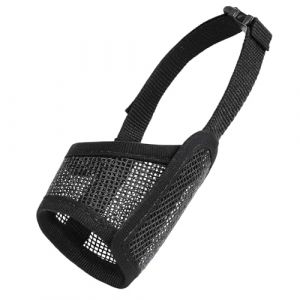 Museli&egrave;re pour Chien Museli&egrave;re Souple R&eacute;glable avec Sangles Velcro Museliere Anti Aboiement Morsure pour Petits et Moyens Chiens Jack Russell Terrier Corgi Shiba Inu (Noir,16-20cm) (LINYANYANGKEJI, neuf)