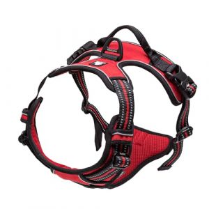 TRUE LOVE Réfléchissant Harnais De Chien Réglable Décourager Tirer Pet Gilet Durable en Nylon De Voiture TLH5651 (Rouge, M) (Truelove Pet Garment and Shoes Co.Ltd., neuf)
