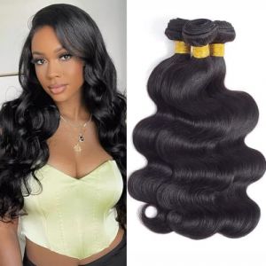 Tissage Naturel Cheveux Humain Ondul&eacute; Meche Bresilienne Boucl&eacute;e 10 12 14 pouces Tissage Bresilien en lot Cheveux Humain Extension Cheveux Naturel (TNICE, neuf)