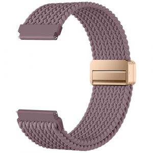 Mastten Bracelet de montre &eacute;lastique magn&eacute;tique en tissu compatible avec Galaxy Watch 7 40 mm et 44 mm, Galaxy 6 5 4, bracelet de sport en nylon pour homme et femme, violet (Snyus-EU, neuf)