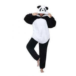 chuangminghangqi Combinaison Pyjama Femme Homme Pyjamas Onesies Cosplay Costume Kigurumi Halloween Adulte Pyjama Pilou Pilou Chaud et Doux &agrave; Poches(Panda,XXL) (chuangminghangqi, neuf)