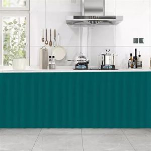 GIBZ Rideau Brise Bise Court Rectangulaire, D&eacute;coration de Placard Unie, Cantonni&egrave;re Anti-Poussi&egrave;re, Petits Rideaux pour Cuisine, Vert Sarcelle, 70x70cm (B x H) (Shopzo EU, neuf)