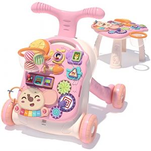 QDRAGON Trotteur Bebe Enfants, Troteur Marche Détachable avec Vitesse Réglable et Table Activité d'éveil, Evolutif 3 en 1 Chariot de Marche pour Bebe 6-36 Mois Garçon et Fille (Qdragon, neuf)