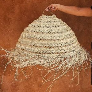 Generico Lustre à Suspension en Paille Artisanale Marocaine: Style Ethnique, Éclairage Naturel et Confortable 2403211020 Rotin Osier Giunco Bambou (Etnico del Mondo, neuf)