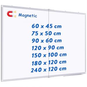 Maxtek Tableau blanc magnétique 180 x 120 cm avec cadre en aluminium et plateau amovible, effaçable à sec, inscriptible des deux côtés, convient pour le bureau, l'école, la maison (maxtek-FR, neuf)