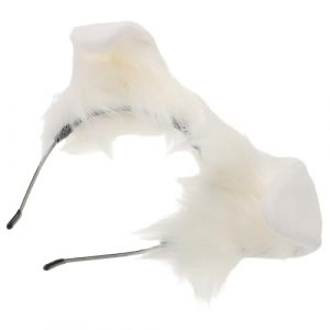 ifundom Serrage-T&ecirc;te Oreilles de Chien en Peluche Blanche Bandeau Cosplay Adulte Accessoire D&eacute;guisement Halloween et Carnaval Serrage-T&ecirc;te Oreilles D&rsquo;Animal Doux et Confortable (Ahern Li, neuf)