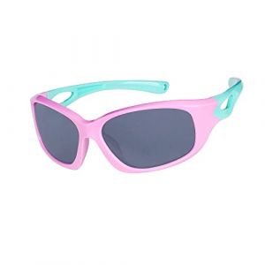 Lunettes de Soleil Enfant Polaris&eacute;es Sport + Cordons &agrave; Lunettes + &Eacute;tui &agrave; Lunettes, UV400 Ultra L&eacute;ger Flexible Cadre pour Gar&ccedil;on et Fille (3-12 ans) (JoXiGo-FR, neuf)