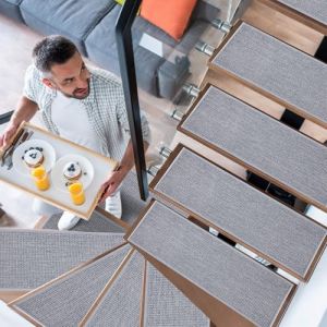 YISUN 15pcs Marchettes D'escalier Antid&eacute;rapantes 20x65cm Tapis D'escalier S&eacute;curit&eacute; pour Enfants A&icirc;n&eacute;s Animaux (Gris) (Xunlefei, neuf)