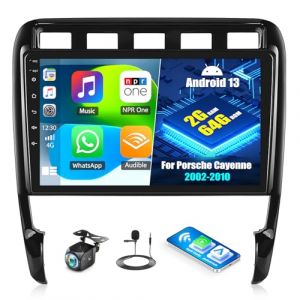 2+64G Autoradio pour Porsche Cayenne 2002-2010 avec sans Fil Carplay Android Auto, Android 13 9 Pouces &Eacute;cran Tactile, Bluetooth Autoradio avec WiFi GPS FM/RDS SWC EQ+Cam&eacute;ra de Recul (xinshunhangdianpu, neuf)
