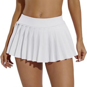 Eisnnu Femmes Mini Jupes Couleur Unie Sexy Jupe Plissée Super Courte,Noire,Longueur de la Jupe 25CM,pour Cosplay,Club,fête (Eisnnu, neuf)