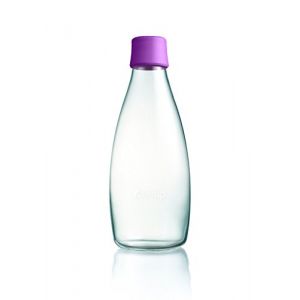 Retap ApS Grande Bouteille d'eau en Verre Borosilicate 0,8 Litre, Verre, Violet, 0.8 / Large (Pablo Fúster Cavestany, neuf)