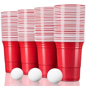 TRESKO F&ecirc;te gobelets Rouge Verre de Plastique Extra r&eacute;sistant Ensemble de 50 pi&egrave;ces | Capactit&eacute; 473ml | Party Cups Americain (DWD-Company, neuf)