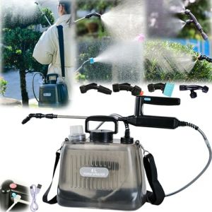 Pulvérisateur à Pression, 8L Batterie Pulvérisateur Jardin avec Lance Et 4 Buses Pulvérisation Réglables Pulvérisateur Dos avec Batterie 2400 Mah Automatique Réservoir Transparent Lance Télescopique (attempty, neuf)