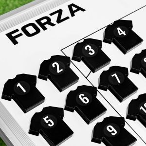 FORZA Aimants d’Entraînement en Maillot | 11 Marqueurs Magnétiques Colorés avec Autocollants Numérotés | Compatible avec Tableaux de Tactiques Idéal pour Entraîneurs de Football (Noir) (Net World France, neuf)