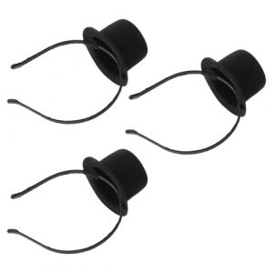 TEHAUX Lot de 3 Serrage-T&ecirc;tes Mini Chapeaux Haut-de-Forme Noirs Accessoire de F&ecirc;te Vintage Ann&eacute;es 20 Coiffe Costume pour Carnaval Halloween et Anniversaires Serrage-T&ecirc;te Chapeau (Breamblue N, neuf)