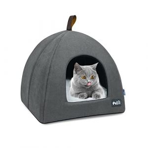 PETCUTE Niche pour Chat Interieur,Lit pour Chat,Lavable Niche Chat avec Coussin Amovible,Panier pour Chat avec Fond Antidérapant,Confortable Pliable Niche Chat Convient aux Chats,Chiens (PETCUTE, neuf)