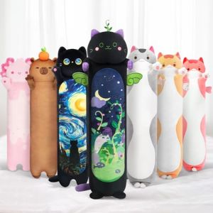 Mewaii Mignon Chat Peluche Coussin Long Oreiller pour Garçon Fille d'animaux Poupée Jouets Kawaii Moelleux Confort Oreiller en Peluche pour Adolescents Cadeau(110CM,Le Chat à la Menthe) (MeWaii - EUR, neuf)
