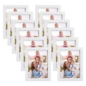 Giftgarden Lot de 12 Cadre Photo 13x18 cm Blanc, Cadre Multi Photo Moderne avec Verre pour Affichage Mural ou de Table (Gift_Garden, neuf)