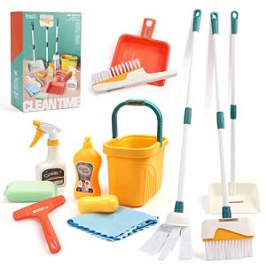 Kit de Nettoyage pour Enfants, 12 pièces Kit Menage Jouet, Compris Balai Enfant, Pelle À Poussière Et Chiffon de Nettoyage pour Les Filles Garçons Cadeau âge 3-6 (Jenilily Direct, neuf)