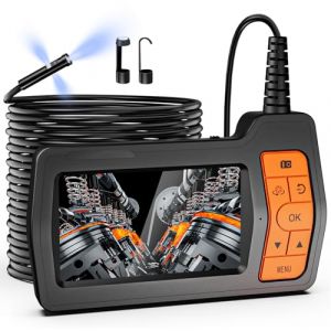 FISHOAKY Caméra Endoscope Industriel Lentille Triple 15m avec Lumières, Caméra Serpent 8mm, IPS 5" Pouces 1080P Camera d'Inspection Canalisation, Endoscope à Étanche IP67 avec Automobile, Câble, 32GB (Arcuet FR, neuf)