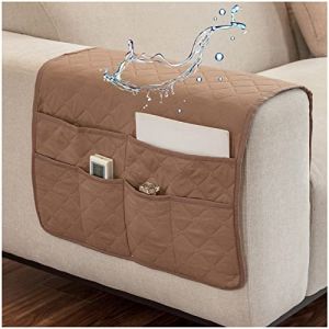 AWAV Organiseur pour Canapé et Fauteuil Imperméable et Antidérapant Sofa Accoudoir 6 Poches Support Organisateur de Chevet pour Tablette, téléphone, Tablette, Livre, télécommande TV (Chameau) (taiyuanxumeiqiongshangmaoyouxiangongsi, neuf)