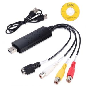 Convertisseur vid&eacute;o et Audio USB, USB 2.0 Audio vid&eacute;o Appareil Vieux VHS Mini DV, convertisseur VHS vers num&eacute;rique, Adaptateur Cassette VHS, pour Mac et PC, Compatible Windows 11 10 8 7 XP (QianGeShengXin, neuf)