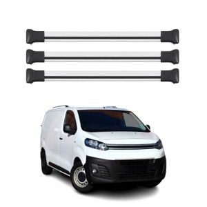 OMAC Barres de Toit transversales pour Citroen Jumpy 2016-2025 Aluminium Gris 3 pcs (omacfrance, neuf)