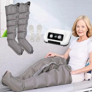Bottes Pressoth&eacute;rapie XXL Pressoth&eacute;rapie Jambes 6 Chambres Massage &agrave; Compression D'air &Eacute;lectrique pour La Jambe Le Bras La Taille De Drainage Lymphatique D&eacute;tend Les Muscles (Grey, 2legs) (QUANHUAISHANG, neuf)
