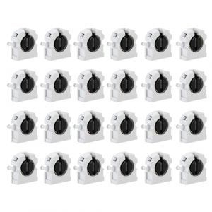 PATIKIL T8 Support de Lumière Fluorescente, 24 Pcs G13 Base de Lampe Douille de Tube Fluorescent LED, 500V Remplacement du Support de Lampe de Type Tournant Non Shunté, 29x32x13mm (PATIKIL UK, neuf)