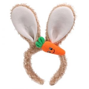 Serre-tête oreilles de lapin de Pâques pour femme - Carotte - Joli couvre-chef - Costume de fête (kaki, taille unique) (Jipersuo, neuf)