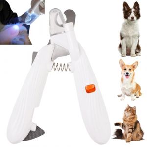 FerraDrend Coupe Griffe Chien, Coupe Ongle Chat avec &Eacute;clairage LED, Pince Griffe Chien avec Protection Anti &Eacute;claboussures pour Animaux de Grande, Moyenne et Petite Taille (dejianzhuangshi, neuf)