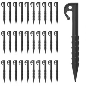 OUDQFCJ 30 Pièces Piquets de Fixation Robustes pour Câbles de Tondeuse Robot, Accessoires pour Tondeuse à Gazon Sans Fil, Crochet, Compatible Husqvarna, Gardena, Worx, Bosch (Mapico, neuf)