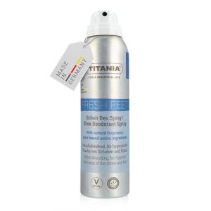 TITANIA Schuh Déodorant en spray 150 ml avec parfum naturel de citron – Absorbe les odeurs et fraîcheur hygiénique pour les chaussures et les pieds – Formule végétalienne sans microplastique (TITANIA Shop, neuf)