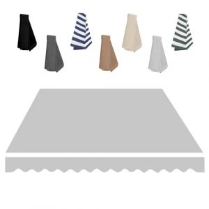 Store Banne Manuel Rétractable, Tissu de Remplacement pour Auvent 2.0m 2.5m 3.0m 3.6m 4m 5m pour Terrasse Extérieur Balcon, Imperméable Toile pour Store Banne(Gris Clair,250x200cm) (LYLSD, neuf)