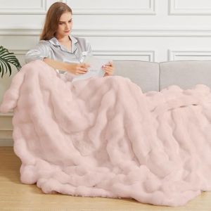 ORINOVA Couverture Rose Moelleuse Plaid Fausse Fourrure 150x200 cm Doux Polaire Chaude Canap&eacute; Lit Lavable Pink Fur Blanket (Faux Fur Store, neuf)